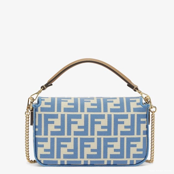 Cheap Fabric Fendi Mini In Baguette Blue Bag Motif FF 0727